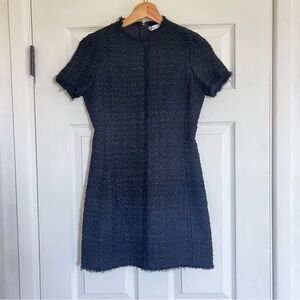 Zara Black Sheath Mini Dress Mock Neck